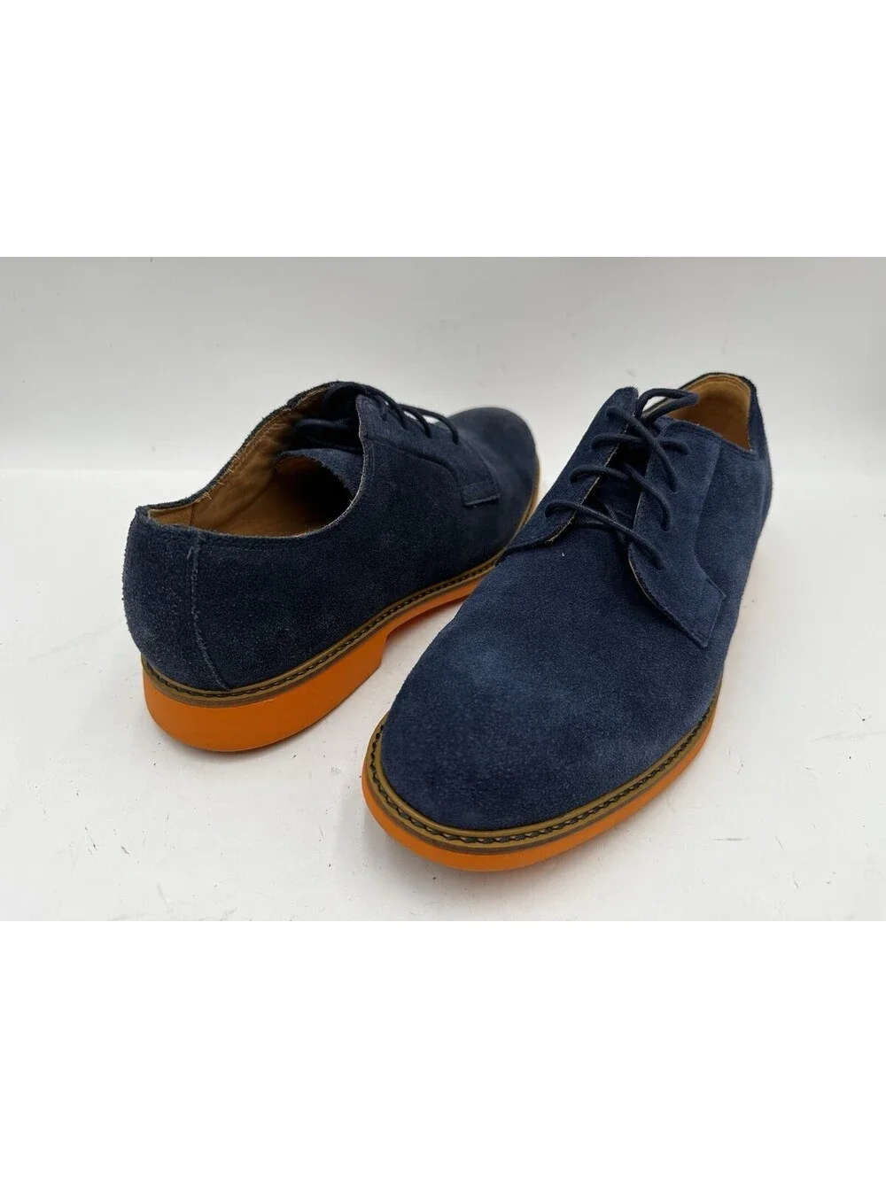 Cole Haan Men's Shoes Size 9 Blue Suede Orange Outsole Oxfords Shoes C12162